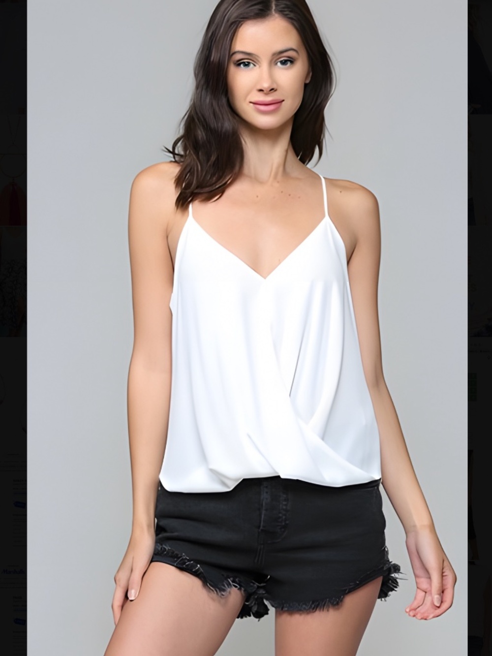 Be Cool Surplice Cross Over Chiffon Camisole Top